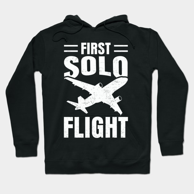 First Solo Flight Future Pilot Aviation Lover Hoodie by Visual Vibes